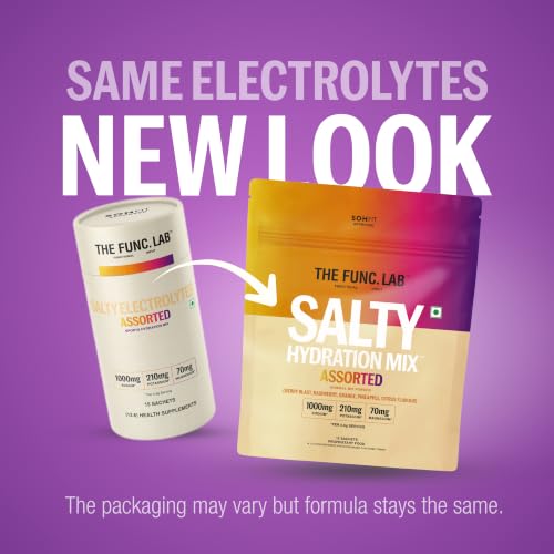 Image of The Func. Lab Daily Electrolytes - Assorted | 15 Sachets | Instant Hydration Powder with Sodium, Potassium, Magnesium | Sugar-Free, No Preservatives | Instant Energy, Performance & Recovery Drink