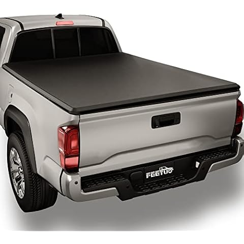 FeeTUO Soft Tri-Fold Tonneau Cover Truck Bed for 2016-2023 Tacoma 5FT/60.5inch |for Models with or Without The Deck Rail System| Cover