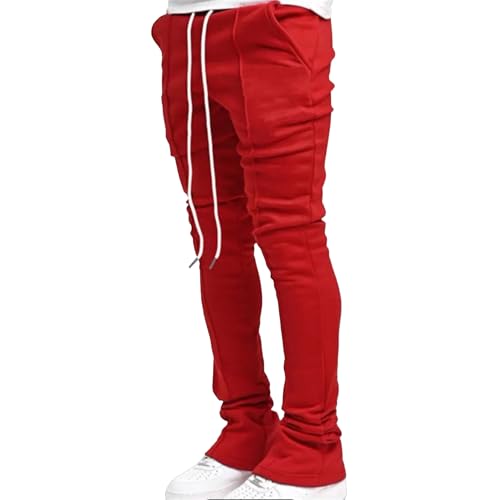 Men Y2K Stacked Flared Sweatpants Athletic Casual Loose Fit Sweatpants Big and Tall Drawstring Running Pant4