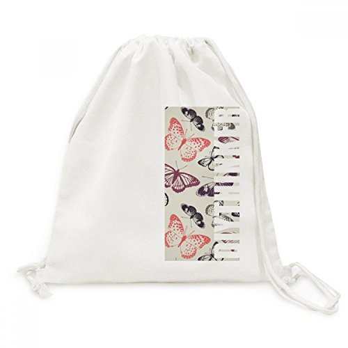 Sac à dos drawstring backpack papillon rose pâle idéal pour vos sorties shopping urbaines