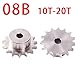 Precision Industrial Drive Sprocket Wheel 10T-20T 08B Chain Gear Bore 12/14mm 304 Stainless Steel for 08B Chain - 1PC(18 Teeth)