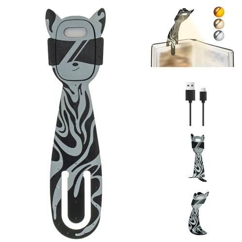 Image of MILA&LOUIS Rechargeable Book Lights for Reading at Night Portable Bookmark & Clip On USB Booklight for Readers in Bed Dimmable Brightness Small Cute LED Bedside Reading Lamp for Travel (Quicksand)