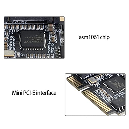 Tarjeta controladora Mini PCI-E a SATA 3.0 para disco duro SSD y HDD interno 7