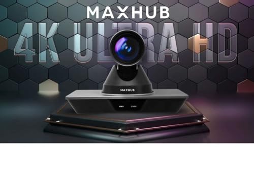 Image of MAXHUB 4K PTZ Camera, Flexible 71 Wide-Angle 12X Optical 16X Digital Zoom, Gesture Control, 1 /2.5 inch, CMOS 60fps Sensor, Effective Multiple Scenes, Pan-Tilt-Zoom, Teaching, Streaming, Meeting
