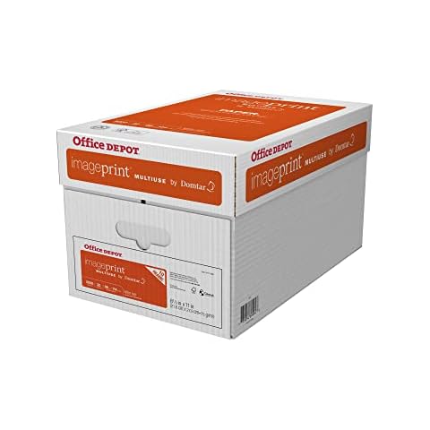 Office Depot ImagePrint FSC Certified Multiuse Paper by Domtar, 8 1/2in x 11in, 20 Lb, White, 500 Sheets Per Ream, Case Of 10 Reams, 1821 Cover