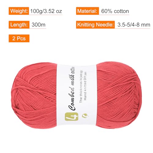 Hilo suave para tejer artesanías duraderas en tono rojo 3