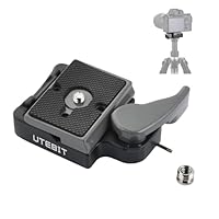 UTEBIT Kamera Schnellwechselplatte, 323 Quick Release Plate Schnellwechselsystem Stativ Wechselplatte mit 1/4-3/8 Schraube für Manfrotto 200PL Schnellwechselplatte für Kamera, Stativ (Grau)
