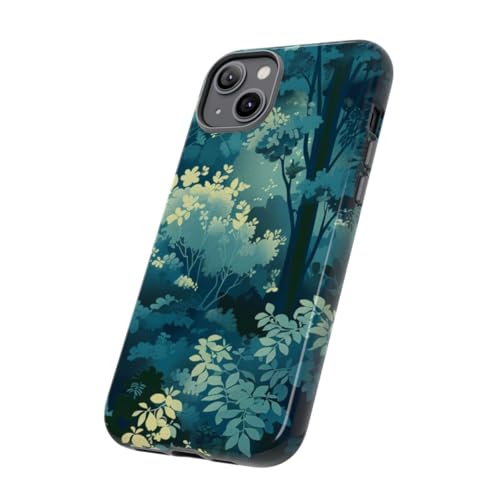 Coque rigide brillante iPhone 14 Plus aux reflets vert forêt intenses - 2
