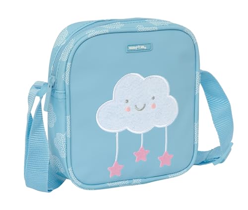 Petit sac à bandoulière enfant bleu pastel Safta NUBE 16x4x18 cm