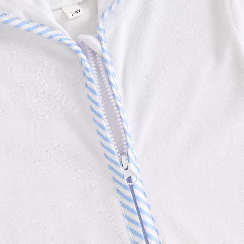 Image of Girls Terry Cloth Swim Cover Up Zip Up Hooded Bathing Suit Coverup Wraps Rufled Kids Pool Beach Robe Cover-Up Dress