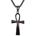 Men Ankh Necklace Black Gun Plated the Key of the Nile Vintage Egyptian Jewelry New Hot Life Cross Pendant Necklace