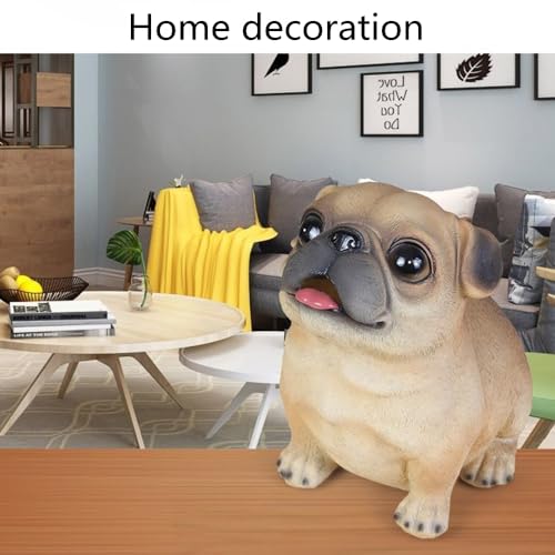 YJPPDD Cute Pug Money Box, Coin Bank Keepsake with Plastic Stopper, Cute Pet Statue Decor Money Saving Coin Bank Animal Birthday Nursery Decor for Girls Boys (Puppy), Yellow by YJPPDD - Image 6