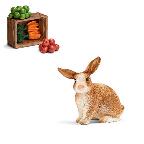 Preisvergleich Produktbild Farm World Schleich 13827 Kaninchen + 42115 Futterset