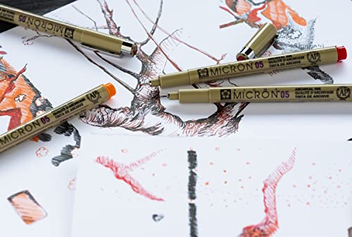 Image of SAKURA Pigma Micron Pens 05 Line Drawing 8 Color Set,Archival Ink Fineliner Manga Pen,Bible Journaling Study Kit,Multi-coloured