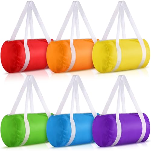Sweetude 6 Pack Mini Duffle Goodie Bags for Kids Party Favors, Bright