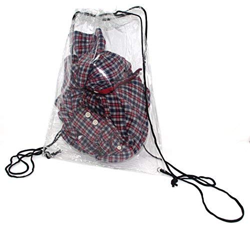 Product Nation 3 x Lightweight Clear Plastic Drawstring Back Pack