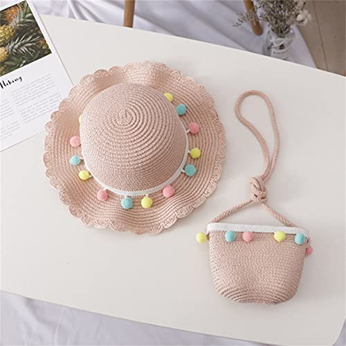 Beach Sun Sunscreen Bag Hat Sunshade Children Summer + Hat Straw Girl Straw Kids Hat Big Bad Wolf Hat Kids2