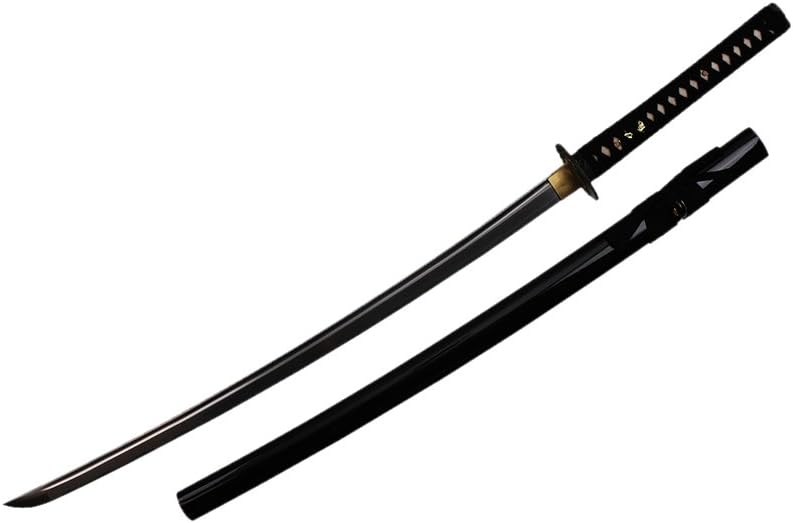 Onikiri F-560-4 1045 Carbon Steel Handmade Katana with Scabbard, 41.5", Black