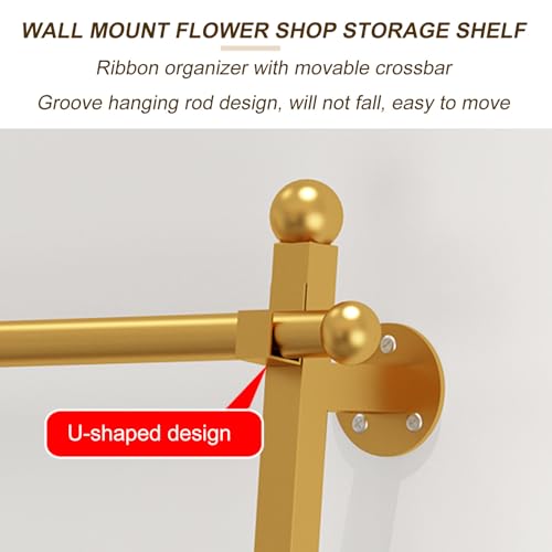 Scaffale da parete in metallo per nastri, sciarpe e confezioni regalo, elegante espositore per casa e vendita al dettaglio, soluzione salvaspazio