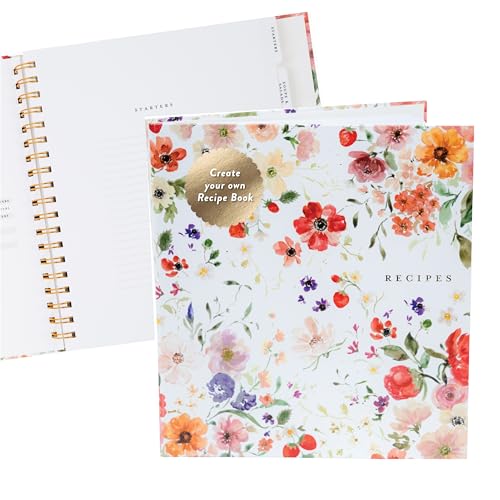 Livre de recettes vierge Itsy Belle Studio : classeur à spirale caché avec tableaux et poche