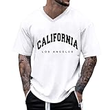 T-Shirts Herren Oversized Kurzarm T-Shirt Sommer Rundhals Sportshirt mit Kokospalmen...