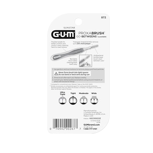 image for GUM Proxabrush Go-Betweens - Tight - Interdental Brushes - Soft Bristl