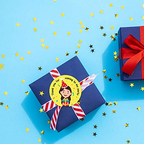 weRevel Birthday Celebration Theme Thank You Party Stickers, 40 Count, 2 Inches, Round, 4 Unique Designs, Paper-Self-Adhesive