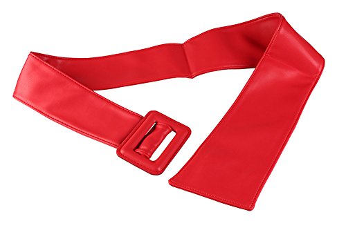 Soft PU Faux Leather Obi Belt Vintage Wide Cinch Waist Belt with Buckle4