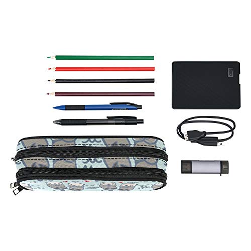 Image of ANANGTEE Sea Otters Pencil Case Pouch for Girls Boys Lovers 10 | Large Capacity Animal School Bag Stationery Accessory 3 Zippers Canvas Office Supplies Crayon Markers Organizers Soft Pen Box