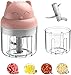 EUBSWA Mini Tritatutto da Cucina Elettrico, Frullatore per Pesto Portatile USB Ricaricabile, Senza BPA, 250 ML Piccolo Frullatore Elettrico, Mixer Cucina per Aglio, Peperoncino, Cipolla, Carne, Rosa
