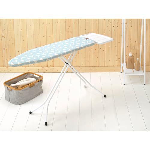 Image of Brabantia Comfort Ironing Board with Solid Steam Generator Rest | Medium (Size B) | Fairtrade Fresh Breeze Cover | Adjustable Height (27-38 inch), XL Iron Rest, Easy Fold, Anti-Collapse Lock,Non-Slip Feet