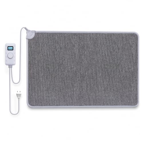 Mi-Heat Warm Feet Infrarot Heizteppich Heizmatte 55x80cm grau/anthrazit - ca. 40C - mit Controller Timer-Funktion Fußboden 230V Schlingenwaren Teppich Oberfläche