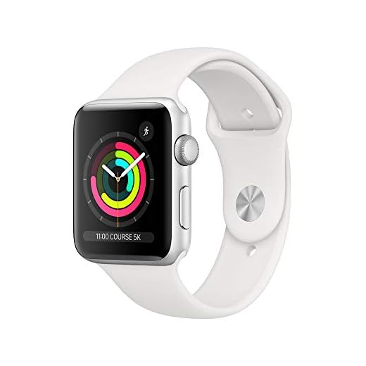 Apple Watch Series 3 (GPS) Boîtier en Aluminium Argent de 42 mm avec Bracelet Sport Blanc
