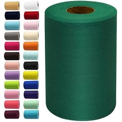 IONTACH Hunter Green Tulle Fabric Roll 6 Inch X 100 Yards Tulle Ribbon | Lightweight, Sheer Tulle Fabric for Christmas Decoration, Gift Wrapping, Tree Bows, Wreaths, Party Background & DIY Crafts