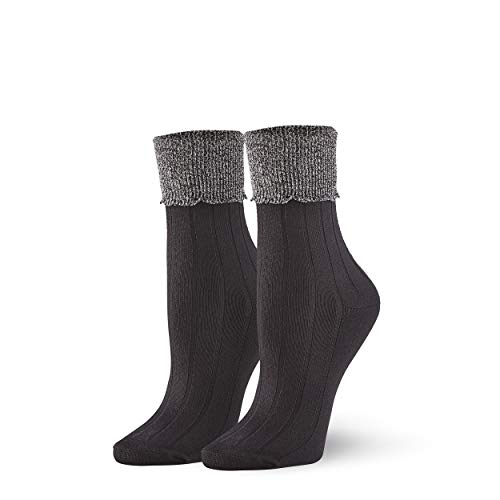 HUE Women's Scalloped Turncuff Sock 3 Pair Pack2