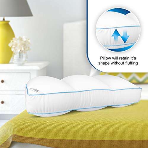 Image of Cloudz Signature: Premium Hypoallergenic Stay Cool Ultra Soft Microbead Bed Pillow - White