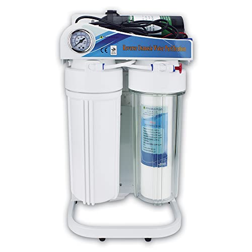 Système de filtre à eau dentaire à pompe Finerfilters 4 étapes 200 GPD avec compteur TDS