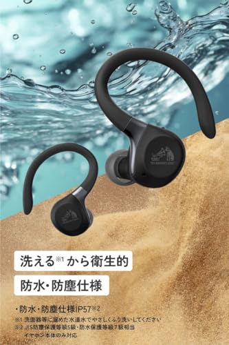 JVCケンウッド Victor HA-EC77T-B ワイヤレスイヤホン Bluetooth 5.4 ノイズキャンセリング イヤーフック スポーツ マイク付き 小型 軽量 防水 防塵 IP57 本体質量6.0g(片耳) 最大40時間再生 ブラック