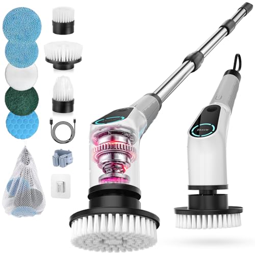 Dovety Electric Spin Scrubber, Cordless Cleaning Brush, Shower Scrubber with 8 Replaceable Brush...