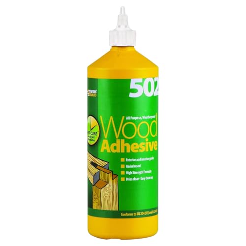 Everbuild 502 All Purpose Weatherproof Wood Adhesive Suitable for typical Wood Bonding Applications 1 Litre