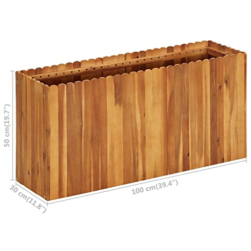 Jardinière extérieure robuste en bois massif d'acacia