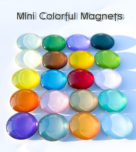 Set de 20 imanes mini de vidrio coloridos y redondos miniatura 6