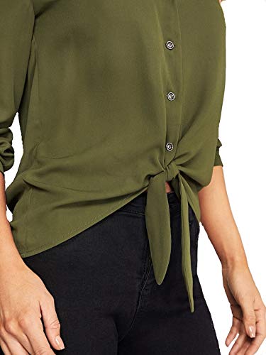 Image of MIZAGO Women's Top (Olive-Knot-Shirt Olive Green Small)