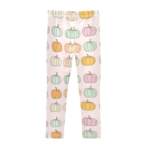 Colorful Pumpkin Girls Casual Leggings for Kids Printed Long Pant Bottoms Stretch and Soft2