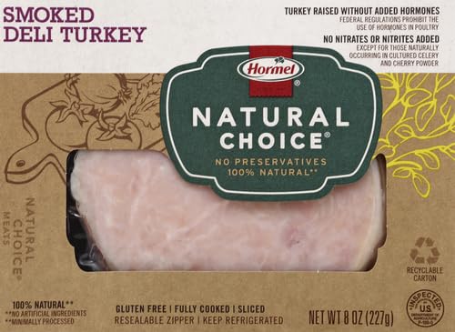 HORMEL NATURAL CHOICE Sliced Smoked Deli Turkey, 8 Oz.