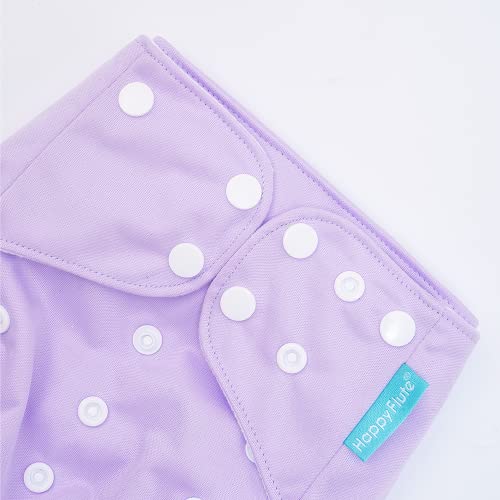 Image of HappyFlute 4 Sets Newborn Baby Cloth Pocket Diapers One Size Adjustable Reusable for Baby Boys and Girls(No Inserts,Purity)
