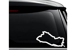 15cm Matte White El Salvador Country Map Decal