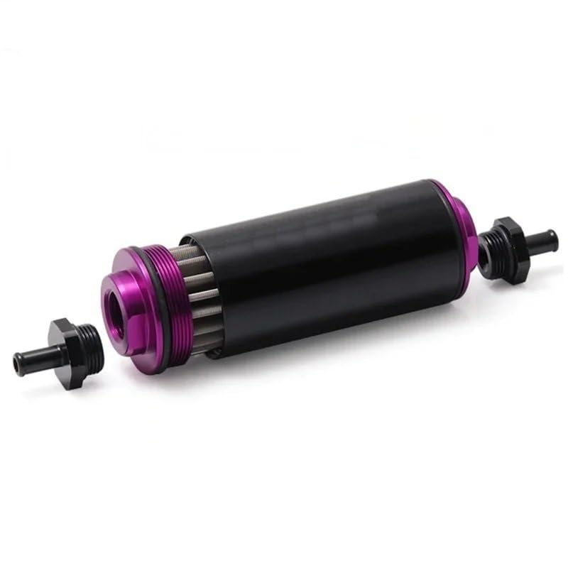 Filtro Gasolio Filtro benzina in linea universale per carburante in alluminio da 100 micron 8,6 mm per bagagliaio per auto EP-OF 86