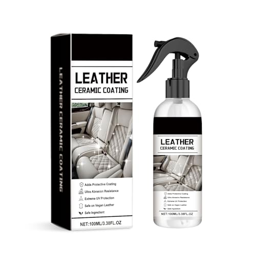 Car Leather Cleaner Spray, Leather Seat Cleaner for Car Interior, Waterproof Stain Resistant Leather Cleaner, No Water Needed Deep Cleaning for Vehicle Leather Surfaces, 3.38 fl oz