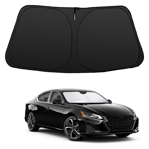 Image of Windshield Sun Shade for Altima 2019 2020 2021 2022-2026 | Foldable, Full covered for windshield, Block UV Rays, Heat Reduction, Easy to install, Keeps Car Cooler